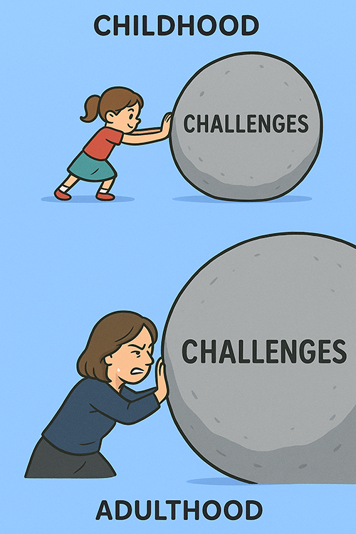 Children don't outgrow their challenges. Their challenges grow with them.